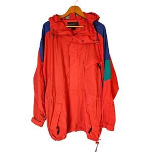 Eddie Bauer Outdoor Outfitters Men's Vintage Rain Jacket. Pullover. Red. Size XL